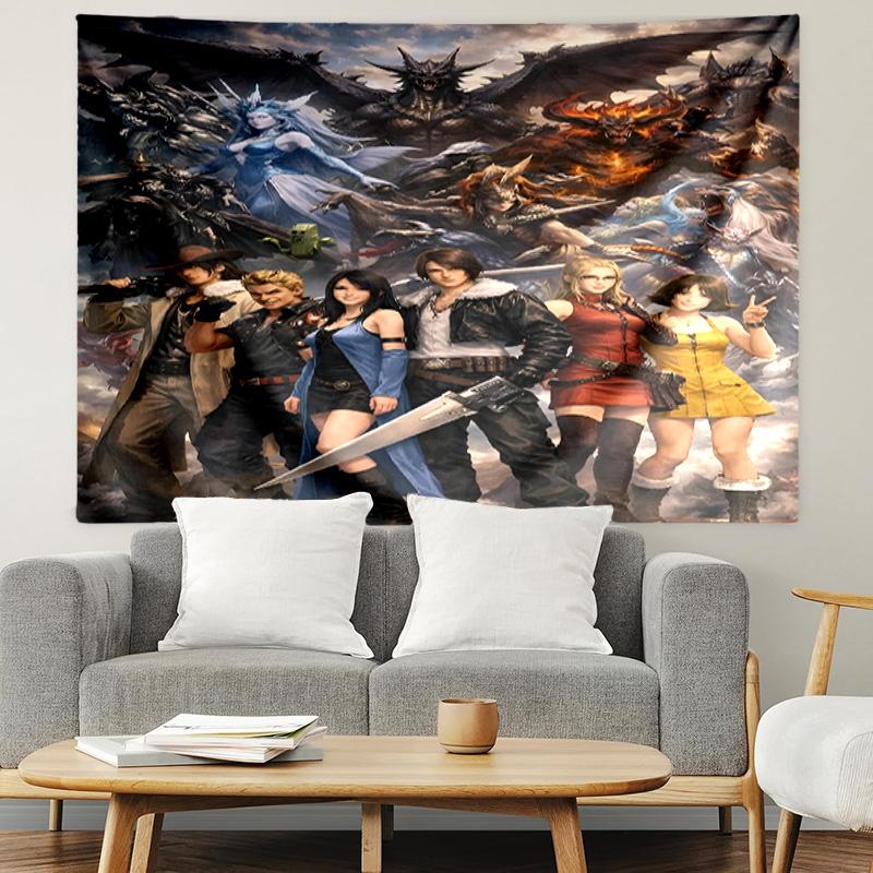 Final Fantasy Print Tapestry, Lightweight Wall Hanging, for Bedroom, Dorm, Living Room, Home Art Decor, Birthday Christmas Gift for Friends