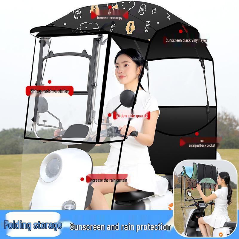 Rozkładana markiza i osłona przeciwdeszczowa do motocykli i trójkołowców.