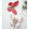 Sparkling Artificial Butterfly Clip Flocking Butterfly Decor  Holiday Tree Decor