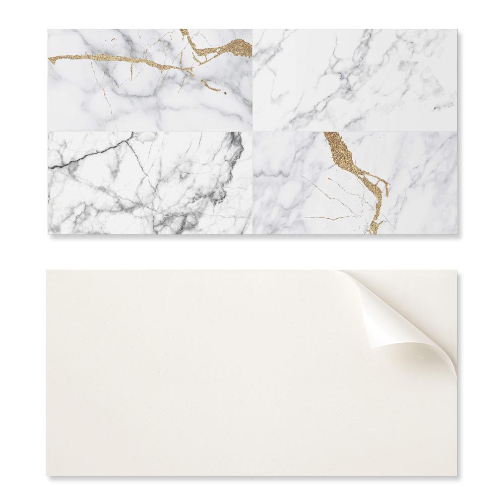 Self-adhesive Vinyl Panel with Print for Bathroom 120x60 cm Marble Patterns with Veins