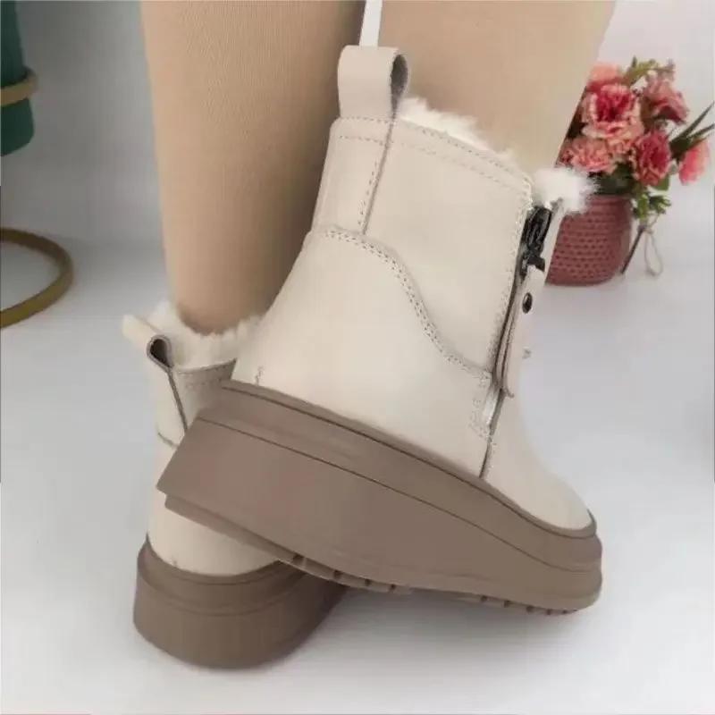 Winter Women Boots Plus Velvet Thickened PU Leather Ankle Boots Outdoor Cold-resistant Warm Cotton Shoes Non-slip Women Boots