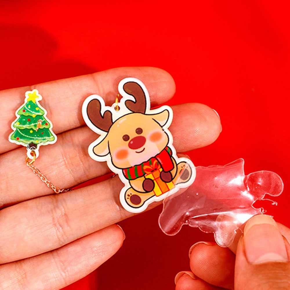 1 Piece Cartoon Christmas Metal Santa Claus Acrylic Pendant Bookmark School Office Supplies Bookmarks Cute Stationery