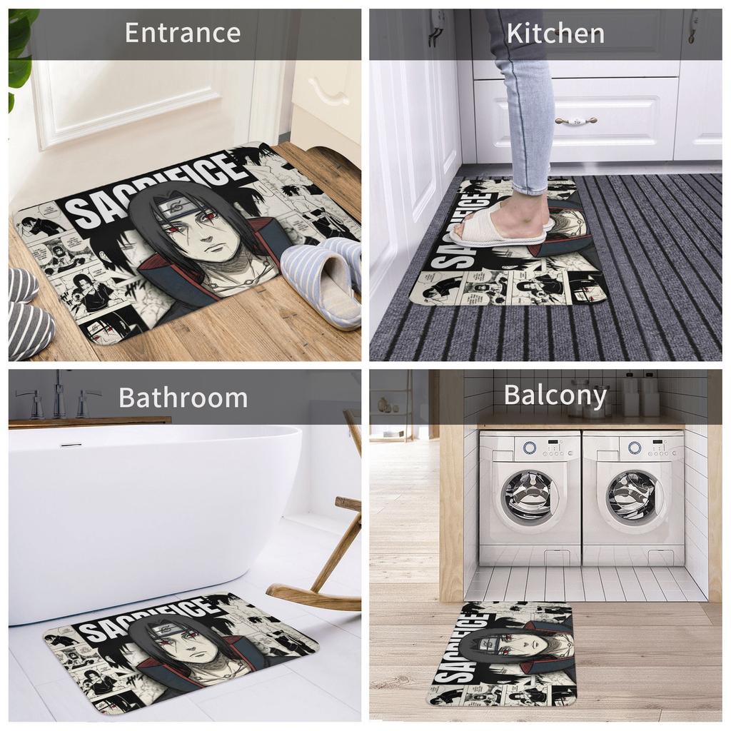 Anime Narutos Itachi Uchiha Doormat Anti-Slip Entrance Bath Kitchen Door Floor Mat  Toilet Rug Carpet Footpad