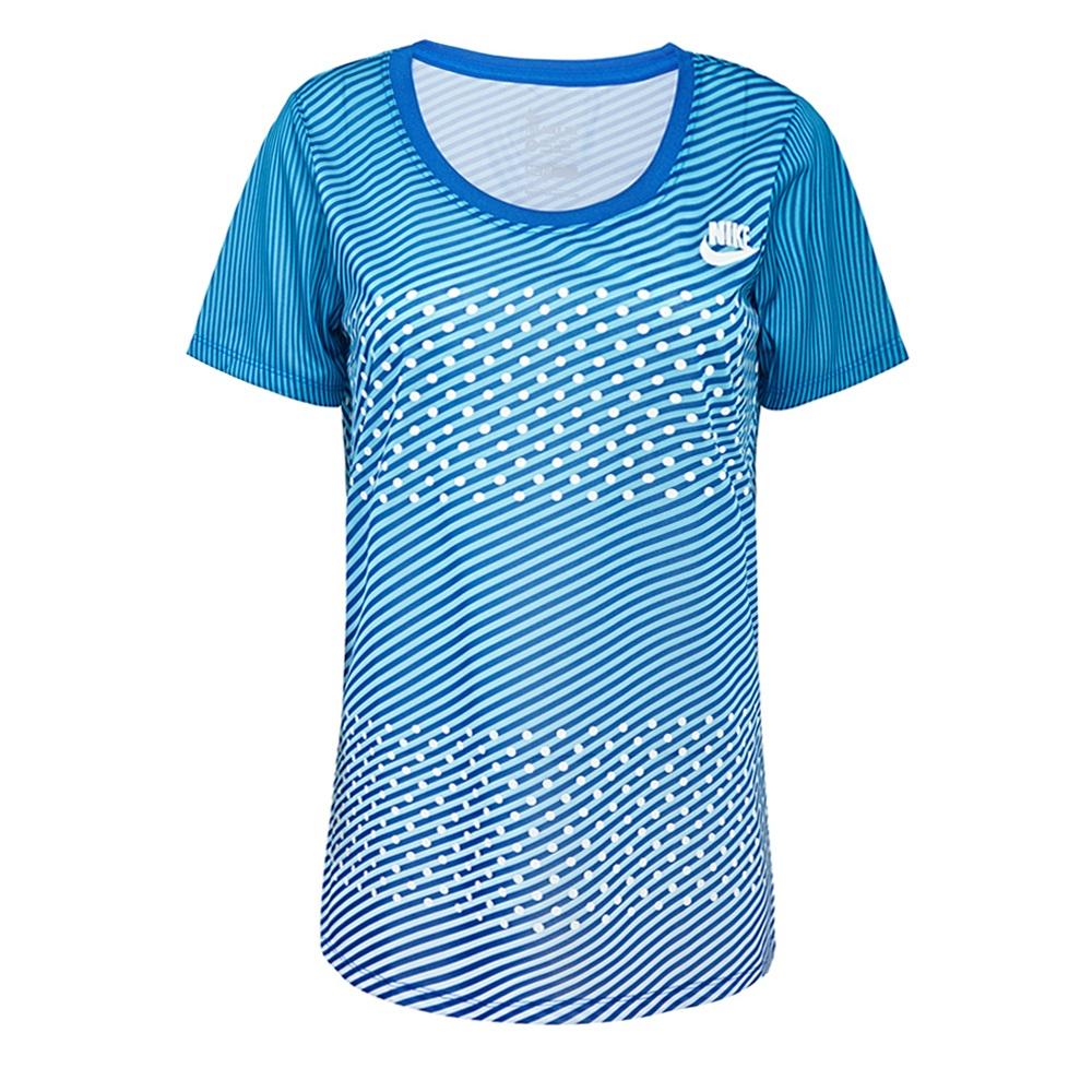 Nike Dri Fit T Shirts Women s Blue Crew Neck Moderate 820525-102 M
