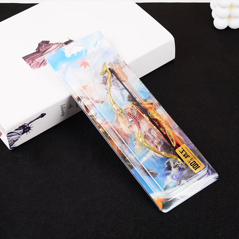 Green Hunting Bow Set: Original Peripheral Three-Piece with Ritual Bow, West Wind Bow, Quiver, and Metal Alloy Model.