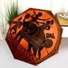 Warrior Cow  pattern, automatic folding umbrella, portable and foldable design, 8 ribs, a Christmas or birthday gift.