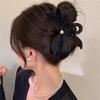 Korean Girls Bow Hair Crab Clips for Women Elegant Hair Bows Claws Ponytail Lady Hair Accessories Pearl Headdress