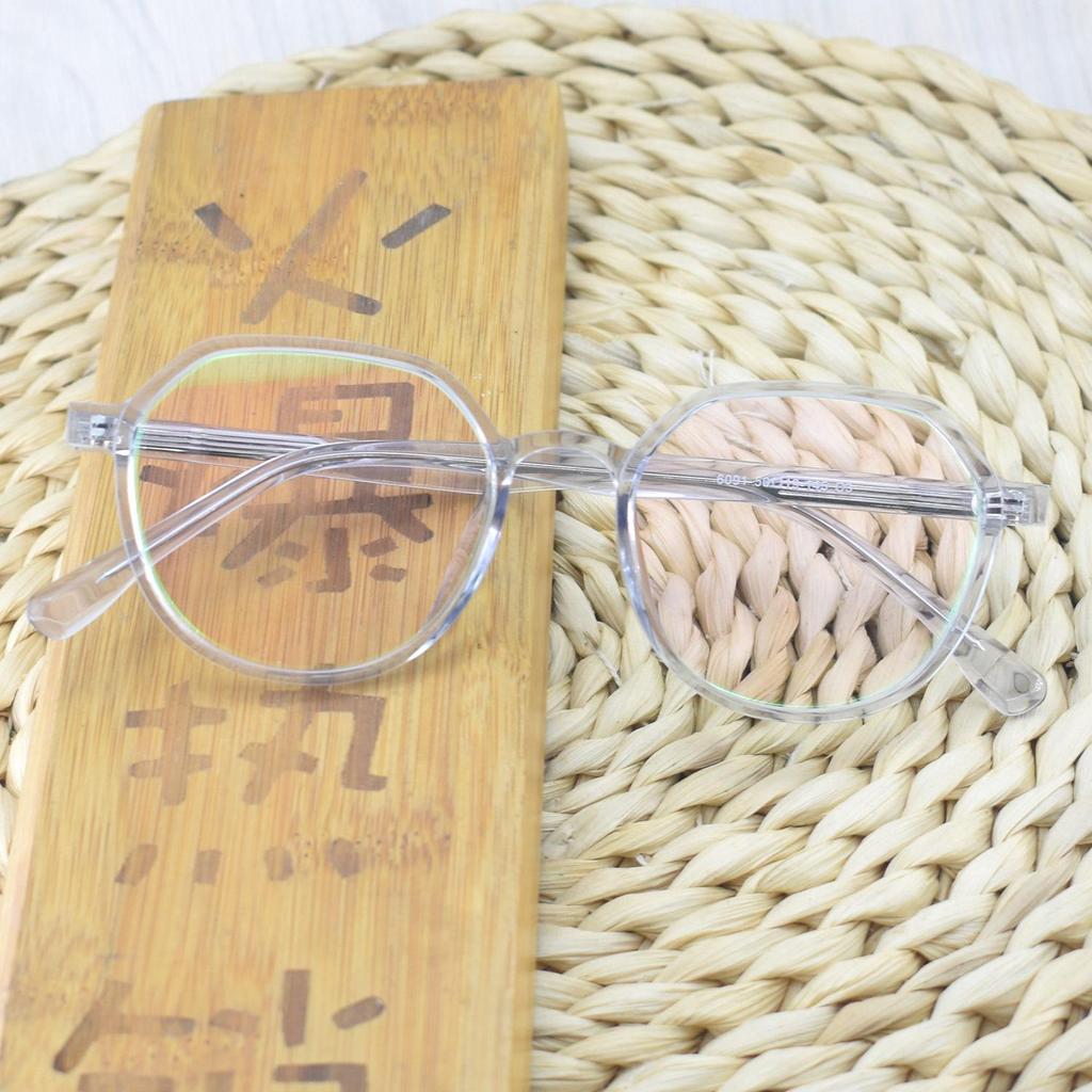 Trendy Women's and Men's Polygonal Net Red Glasses - Full Frame TR90 Plano Transparent Eyewear