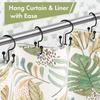 Amazer Black Shower Curtain Hooks, 12PCS Minimalist Simple Double Shower Curtain Rings, Rust-Resistant Metal Shower Hooks Shower Curtain Hangers,