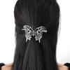 Vintage Butterfly Hair Claw Decoration For Women Inspire By Culture With Silver Plating and Crescent Shape Daily Use