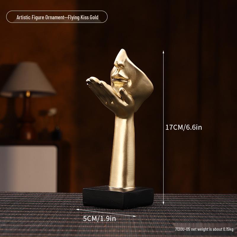 Golden Light Luxury Resin Handicrafts Collection: Ornaments for Office, Living Room, Wine & TV Cabinets