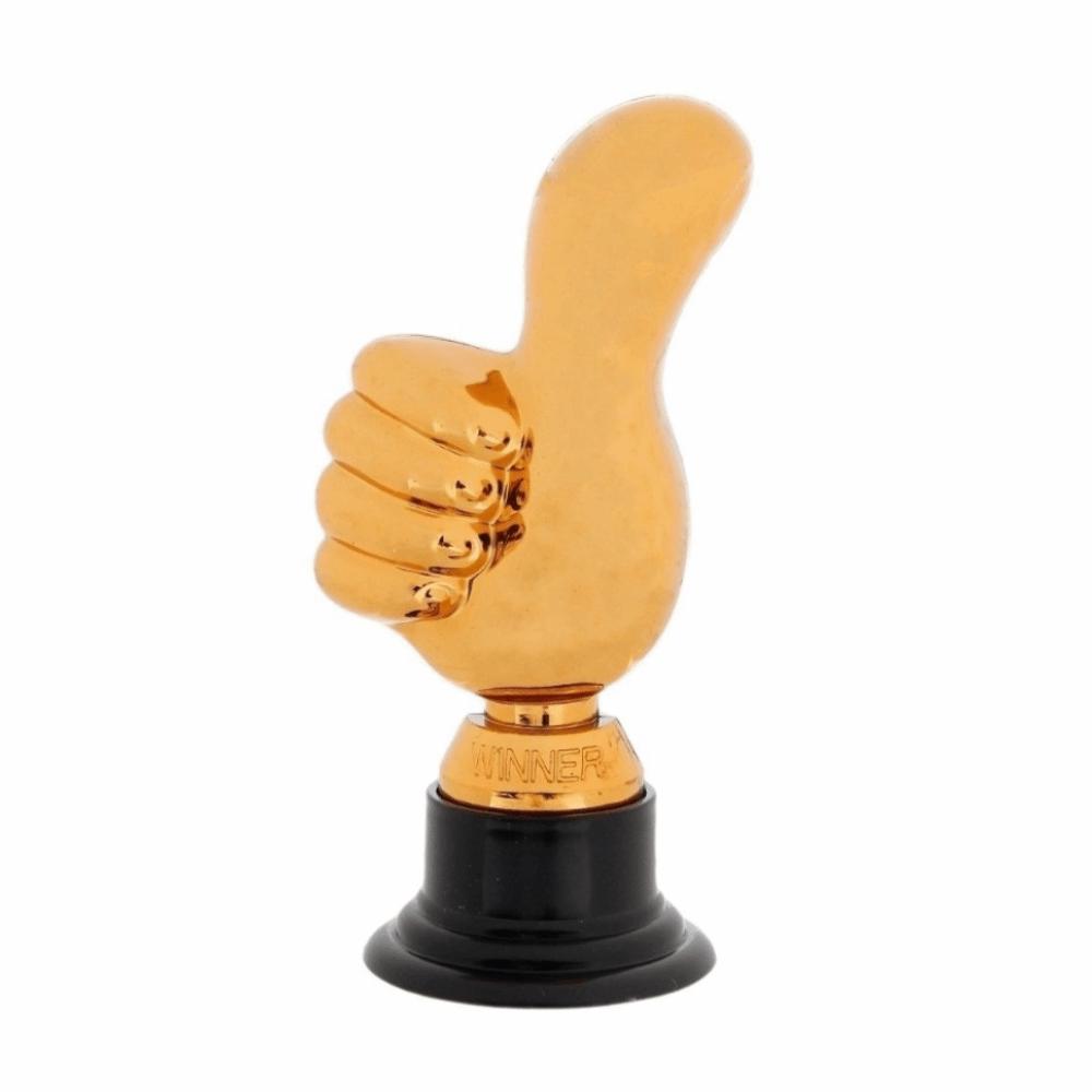 Large Size Thumbs Up Trophy Plastic Material Mini Victory Trophies Football Trophy  Sports Meeting бронзовый