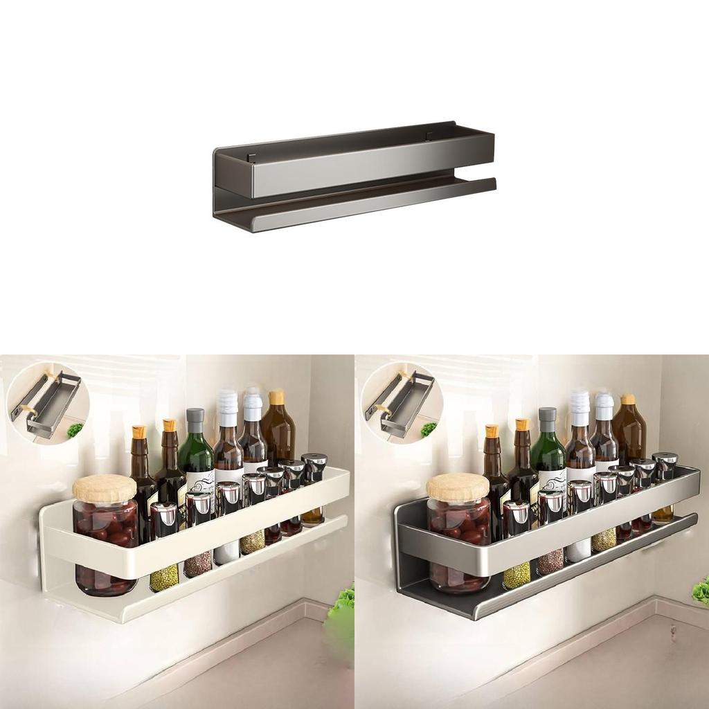 Wall Mount Spice Rack With Removable Shelves For Kitchen Organization And Storage