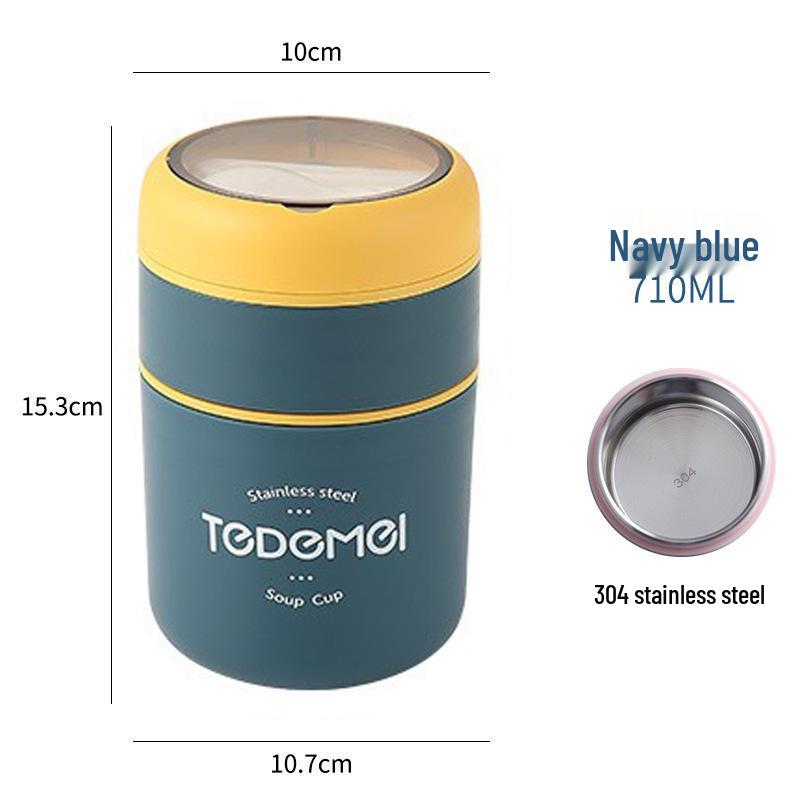 

Portable Double-Layer Stainless Steel Oatmeal Cup for Kids - Japanese Style