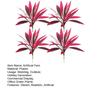 Yousheng Large Realistic Artificial Fern Dragon's Blood Tree Plants with Pink/Purple Leaves, UV Resistant Outdoor Fake Fern Plants for Garden, Patio,
