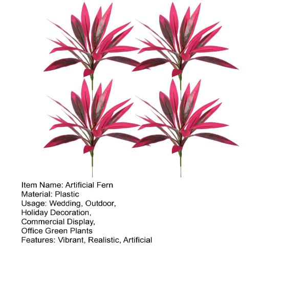 Yousheng Large Realistic Artificial Fern Dragon's Blood Tree Plants with Pink/Purple Leaves, UV Resistant Outdoor Fake Fern Plants for Garden, Patio,