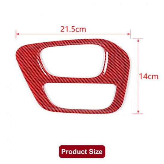 Car Gear Shift Panel Decor Cover Trim for Dodge Challenger 15+ Red Carbon Fiber