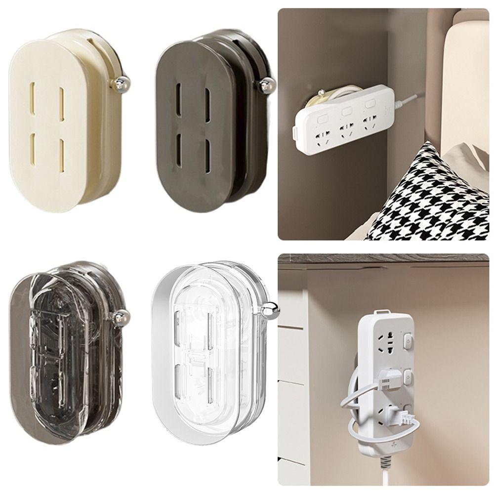 Suction Cup 2 in 1 Power Strip Fixer Punch-Free Outlet Fixing Rack Hanging Power Socket Stand  Home