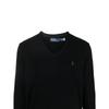 Polo Ralph Lauren Solid Logo Embroidered V-Neck Long Sleeve Pullover Sweater Men sweater Black 710876707-004