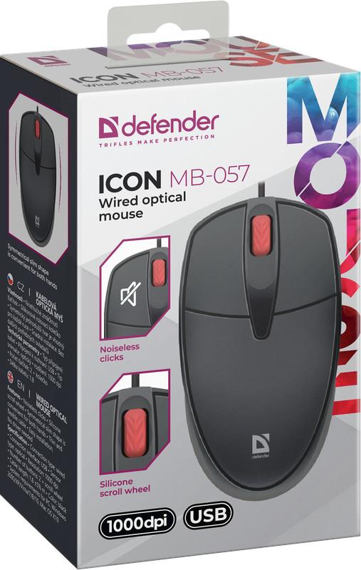 Mysz przewodowa Defender ICON MB-057 1000dpi bezklikowa silent