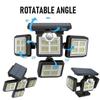 5000LM 198LED Solar Wall Light Four Head Rotating Split Waterproof Solar Outdoor Light Human Body Induction Garden Street Light