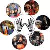 Full Finger Skeleton Trendy Gloves Adult Unisex Ghost Pattern Soft Comfortable for Halloween Dress Up Cosplay Concert Streetwear Gift