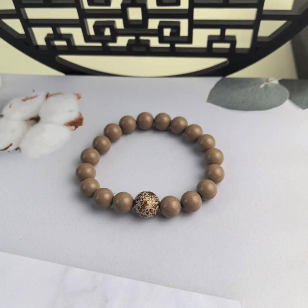 Mixed Incense Beads Bracelet with Lacquer Beads - Unisex Chinese National Style, Collectible Buddhist Beads, Hand-Playing Bracelet