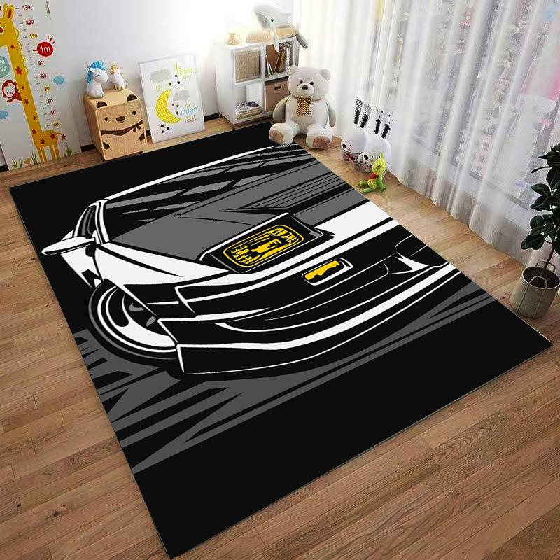 Retro Sports Car Printed Carpet for Bedroom or Living Room Decor Suitable for use as an anti-slip for living room bedroom sofas
