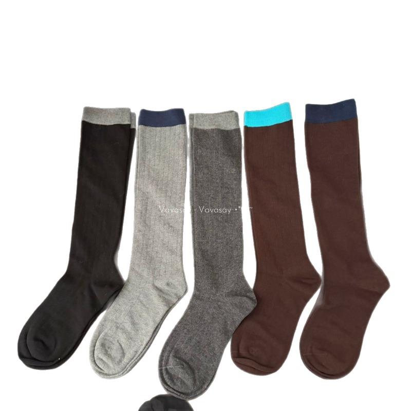 Ladies Spring and Autumn Vintage Variety of Collision Color Boneless Calf Pile Pile Cotton Socks