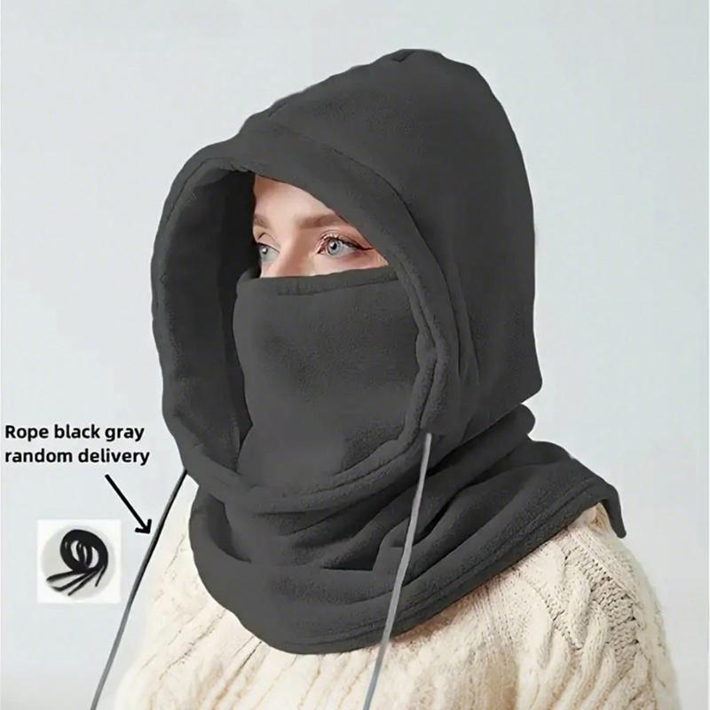 A Woman's Black Fleece Balaclava Hat, Sun Proof Cycling Hat