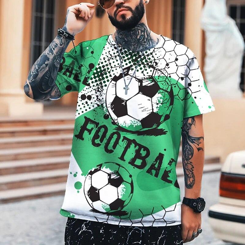 Letní pánské tričko Fotbalové mistrovství světa Cool 3D potisk Tričko s kulatým výstřihem Vysoce kvalitní S-6XL