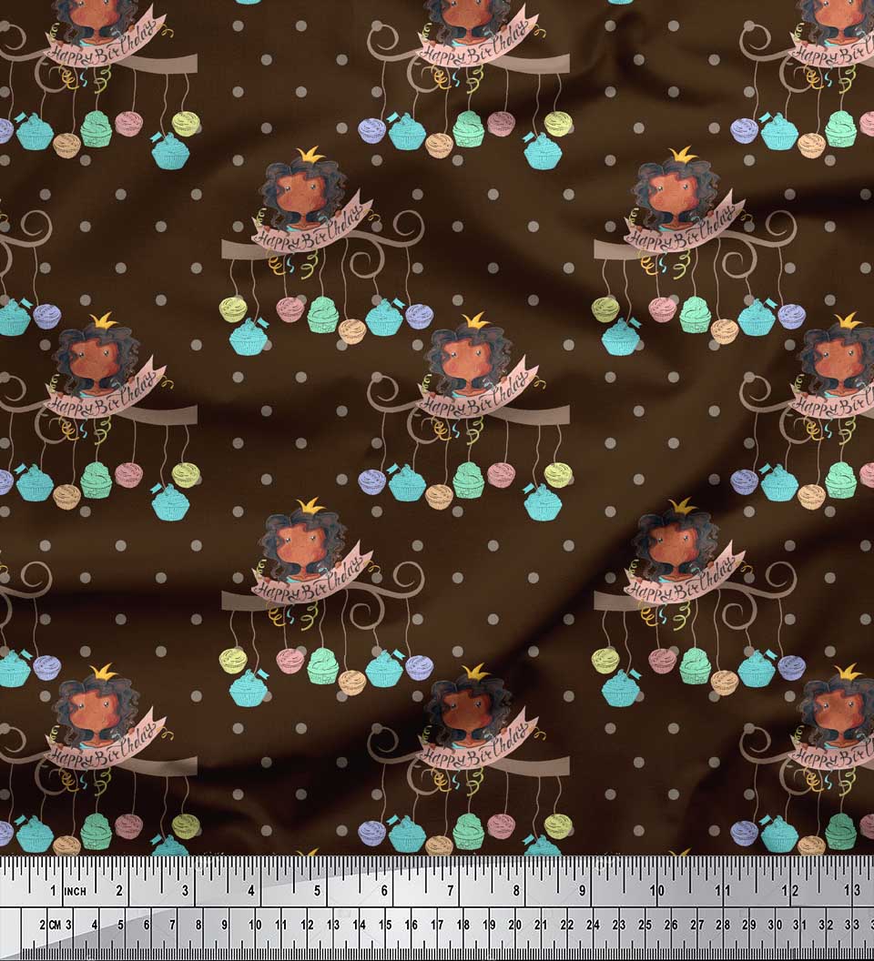 

Тканина Soimoi Black, Японія, креп-сатин, тематична вечірка, принт, швейна тканина, метр 42 дюйма 42 Inch Wide - Poly Crepe коричневий