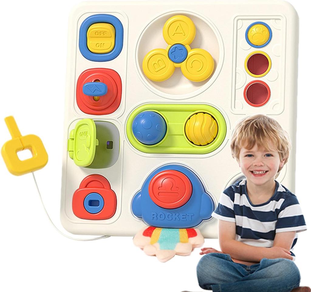 Maluch Montessori Busy Board Przenośna tablica z zabawkami Fidget Zabawki sensoryczne Edukacyjne i dydaktyczne Aktywności edukacyjne dla maluchów