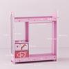Kids Clothes Rail, Kids Wardrobe with Mirror, Shelves, Fabric Storage and Hooks for Bedroom, Nursery, Pink