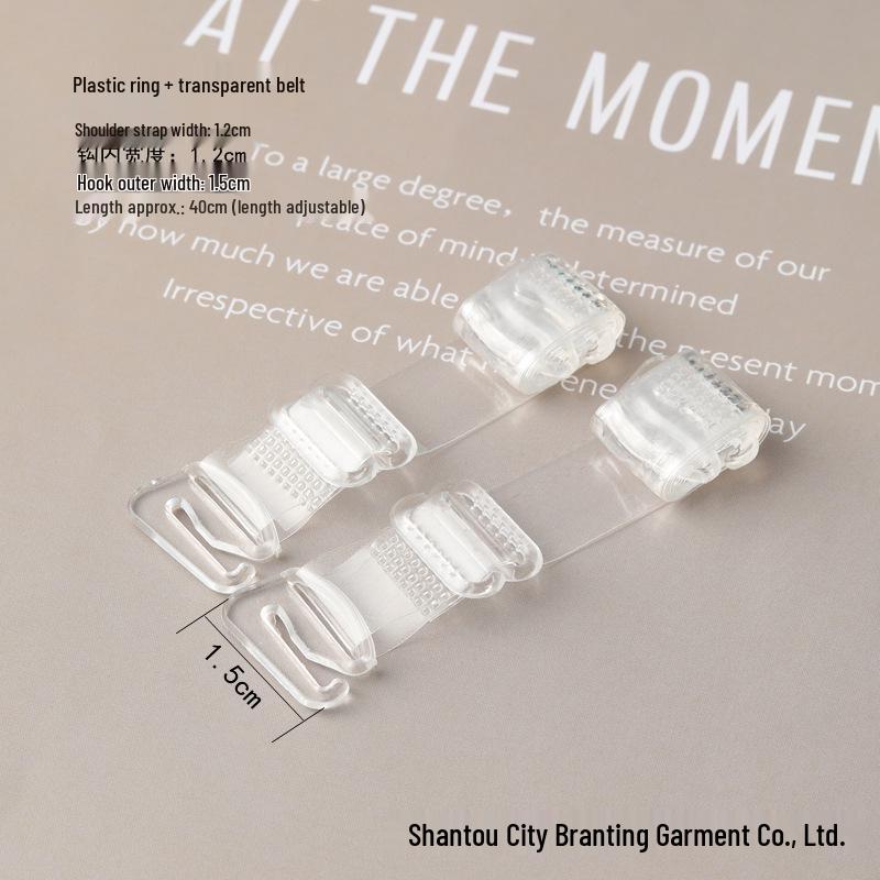 Adjustable Transparent Bra with Invisible Plastic Buckle and Frosted Finish