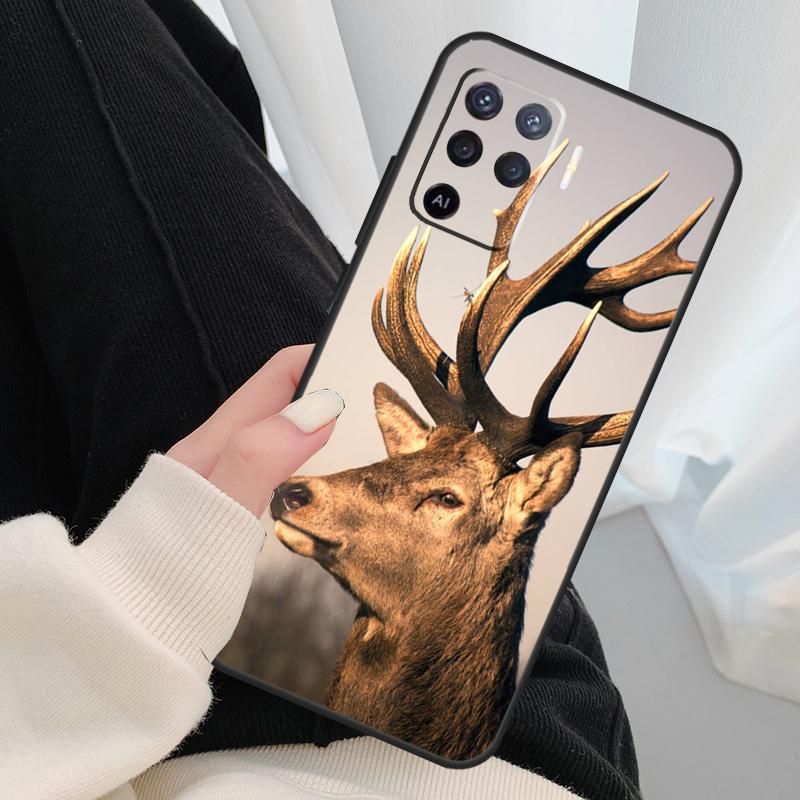 Deer Reindeer Animal Case For Oppo A54 A74 A94 A18 A57 A17 A77 A38 A58 A78 A98 A80 A60 A40 A96 A76 A16 A15 A5 Pro