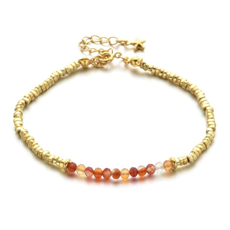 Stone Beaded Bracelet Girls Creative Electroplated Stone Crystal Bracelet