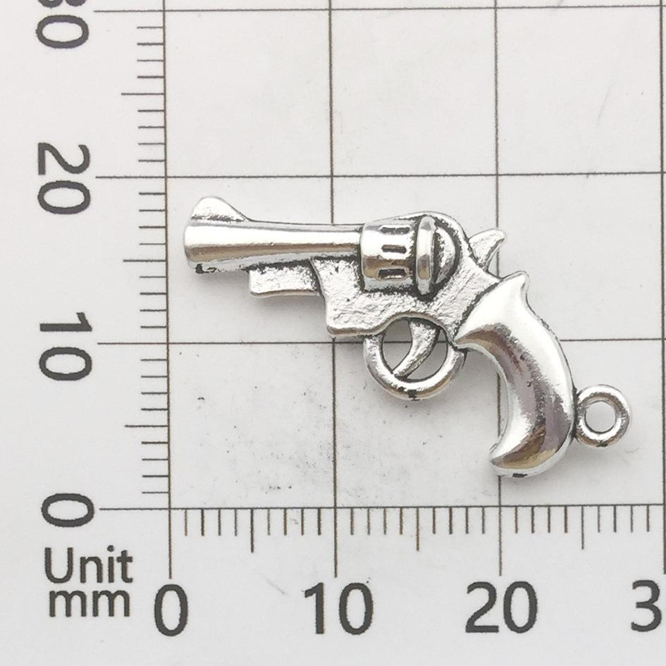DIY Vintage Alloy Jewelry Accessories Ancient Silver Gun Weapon Bullet Necklace Bracelet Pendant Factory Direct Sales
