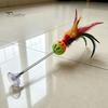 Cat Bell Ball Funny Stick with Suction Cup, Spring Rod Interactive Feather Toy Attention Grabber Bell, Colorful Teaser for Indoor Cats And Kittens