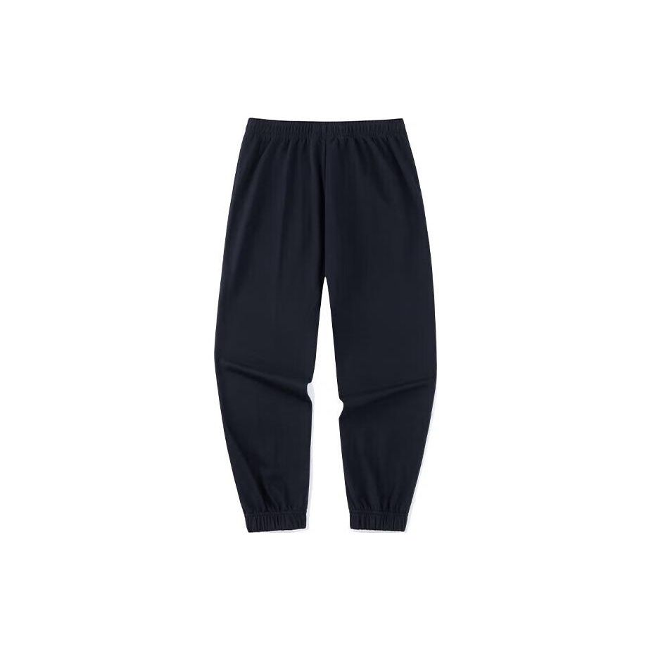 Anta Training Series Solid Color Logo Mid-Rise Straight-Leg Joggers Women Joggers Black 962357303-1