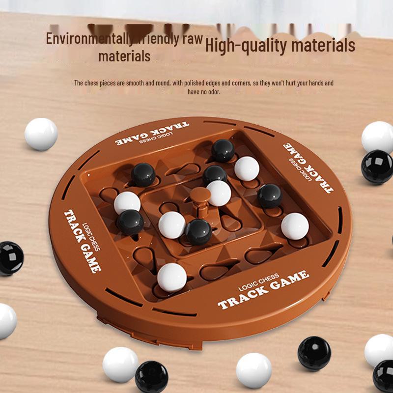TrackLogic Schach: Schwarz-Weiß-Brettspiel für zwei Spieler zum Gehirntraining und strategischen Denken von Kindern