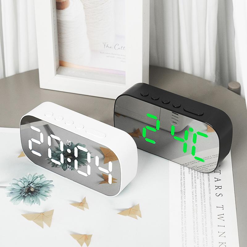 Simple Wind Digital Display Electronic Clock Digital Desktop Small Alarm Clock Student Children Mirror Alarm Clock