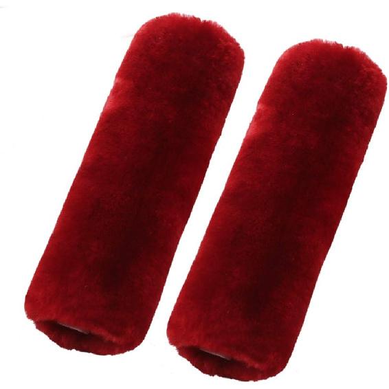 2 Pack Sheepskin Car Seat Belt Cover Pads | Wool Seatbelt Cushions | Fuzzy Soft Seat Belt Should Pad Cushion Protect Neck | Stylish Luxury Appearance