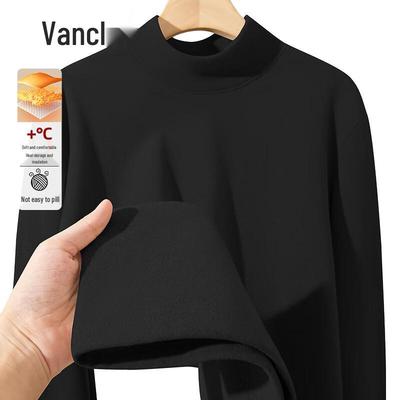 VANCL Men's Fleece-Lined Thermal Mock Neck Long Sleeve T-Shirt