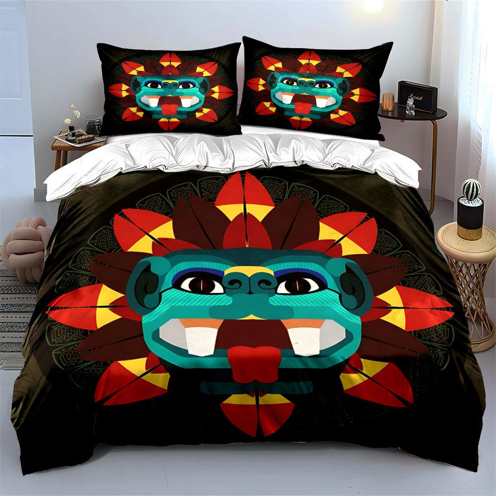 Tribal Art Home Decor Set Soft Comfortable Duvet Cover Bedding Set Included 1*Duvet Cover & 2*Pillowcases, Gift