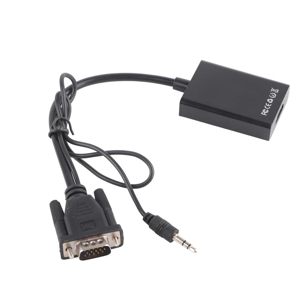 VGA To HD Multimedia Interface Converter 1080p USB Power Supply VGA Adapter with 3.5mm Sound Cable