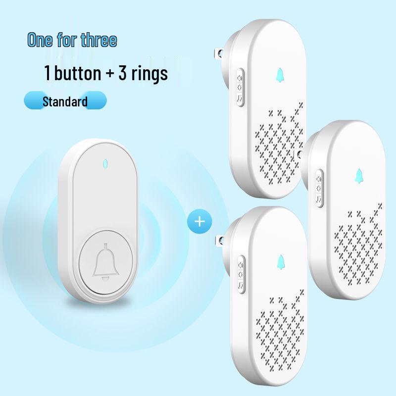 Wireless Long-Range Smart Doorbell with Electronic Remote, Plug-Free, Volume Control, and Senior Call Button