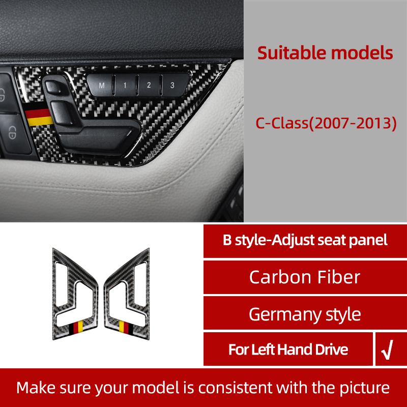 BETTERHUMZ For Mercedes Benz W204 C Class Accessories Carbon Fiber Central Control Gear Shifter Panel Trim Sticker Car Interior