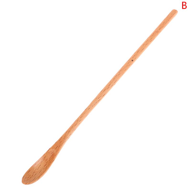 1Pc Wooden Spoon Kitchen Cooking Utensil Honey Dessert Coffee Soup Teaspoon Catering For Kitchen Long Handled Wooden Spoon