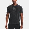 Under Armour Geometric Letter Print Breathable Short Sleeve Running Training T-Shirt Men Tops Black 1361643-001